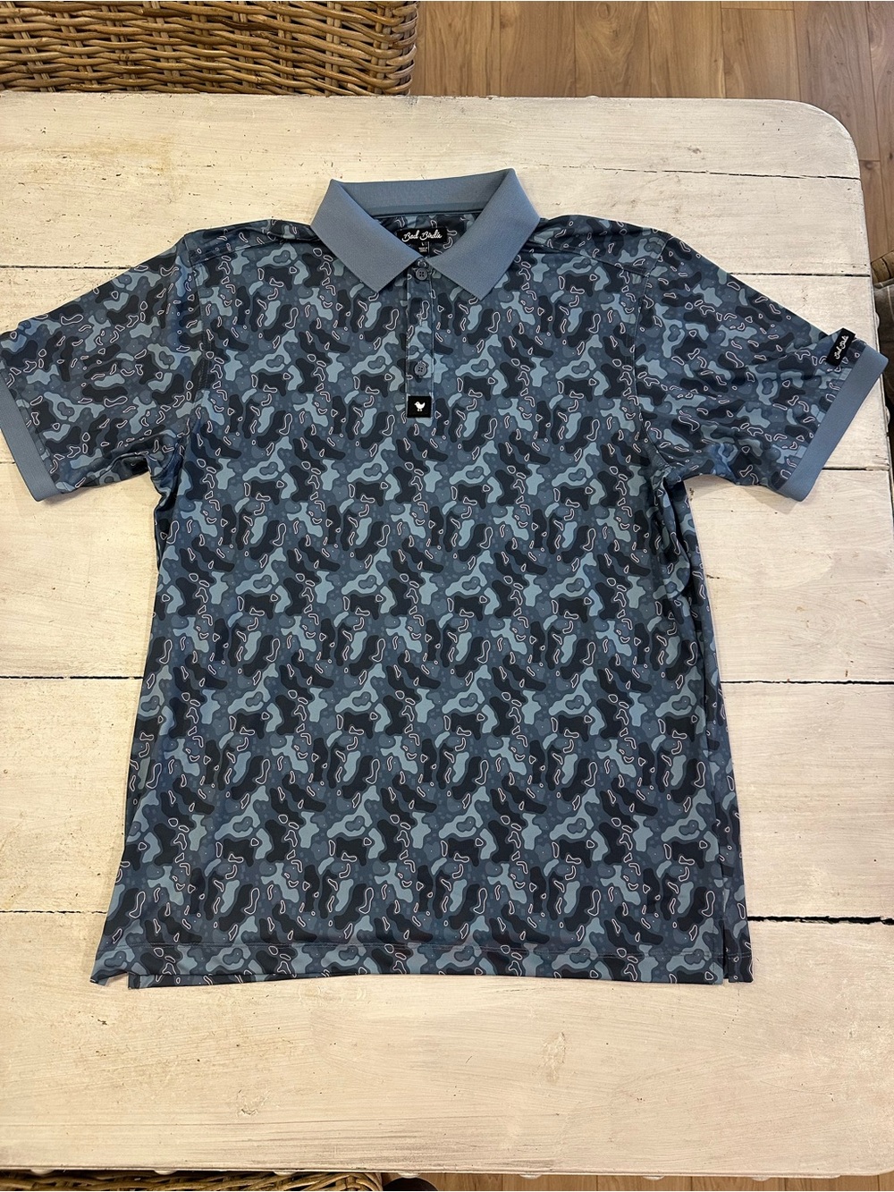 Bad Birdie Blue Camo Polo
